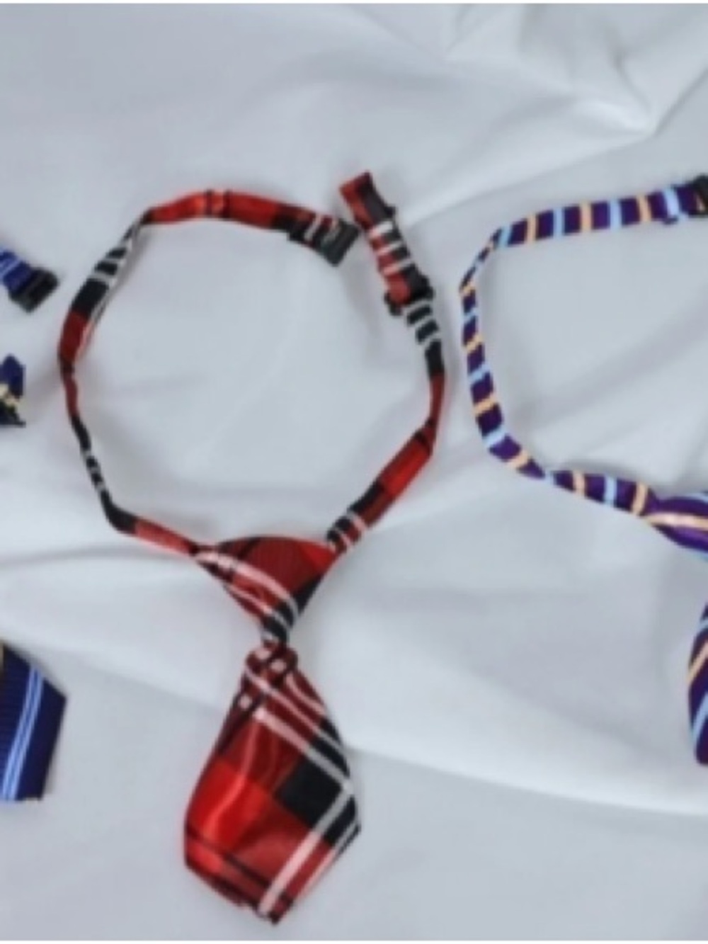 Red Plaid Clip-On Tie for Men